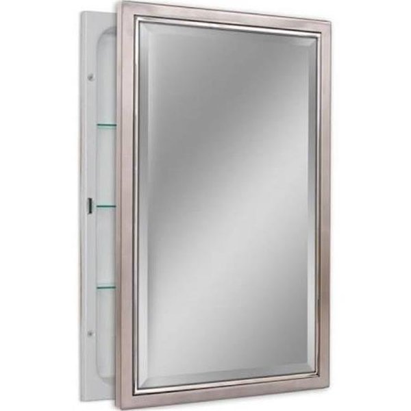 Head West Head West 6299 16 x 26 in. Classic Brush Nickle & Chrome Recessed Medicine Cabinet Mirror 6299